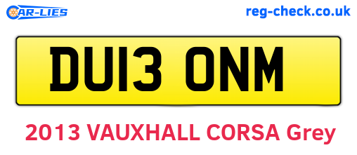 DU13ONM are the vehicle registration plates.