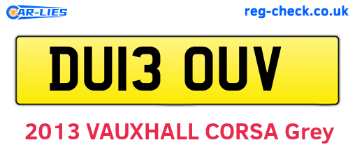 DU13OUV are the vehicle registration plates.