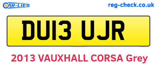 DU13UJR are the vehicle registration plates.