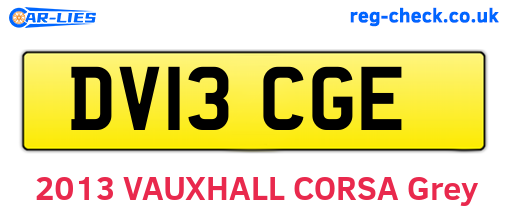 DV13CGE are the vehicle registration plates.