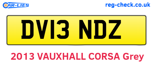 DV13NDZ are the vehicle registration plates.