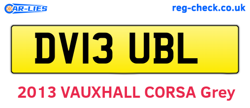 DV13UBL are the vehicle registration plates.