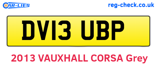 DV13UBP are the vehicle registration plates.