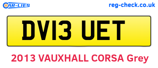 DV13UET are the vehicle registration plates.