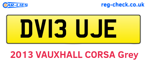DV13UJE are the vehicle registration plates.