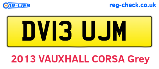DV13UJM are the vehicle registration plates.