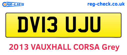 DV13UJU are the vehicle registration plates.