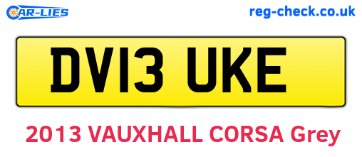 DV13UKE are the vehicle registration plates.