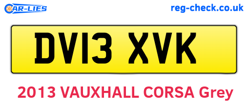DV13XVK are the vehicle registration plates.
