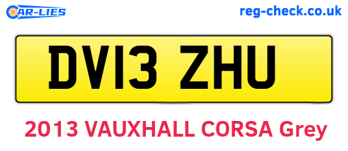 DV13ZHU are the vehicle registration plates.