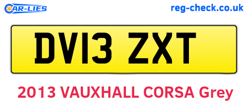 DV13ZXT are the vehicle registration plates.