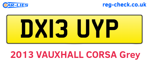 DX13UYP are the vehicle registration plates.