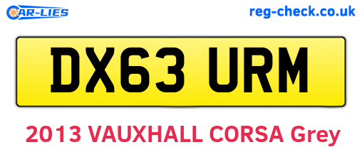 DX63URM are the vehicle registration plates.