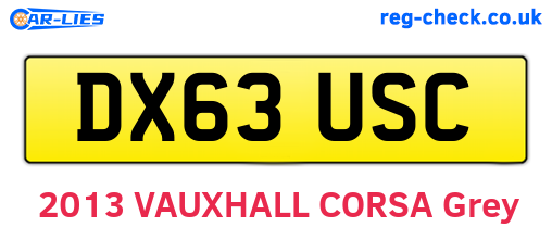 DX63USC are the vehicle registration plates.