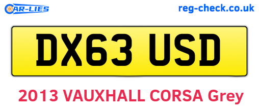 DX63USD are the vehicle registration plates.
