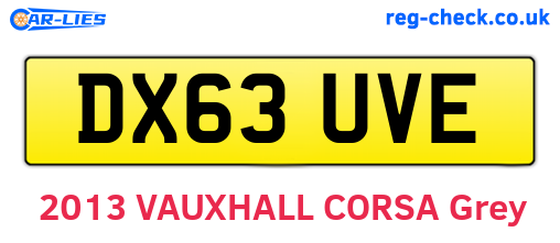 DX63UVE are the vehicle registration plates.