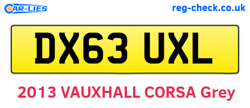 DX63UXL are the vehicle registration plates.