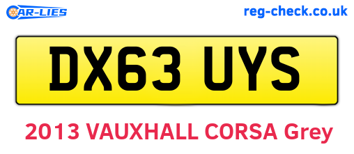 DX63UYS are the vehicle registration plates.