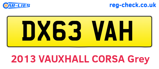 DX63VAH are the vehicle registration plates.