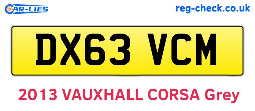 DX63VCM are the vehicle registration plates.