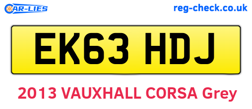 EK63HDJ are the vehicle registration plates.