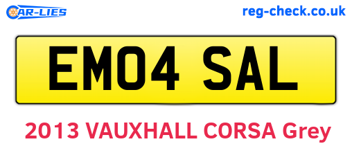 EM04SAL are the vehicle registration plates.