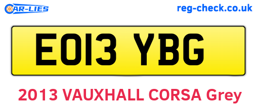 EO13YBG are the vehicle registration plates.