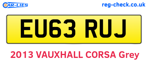 EU63RUJ are the vehicle registration plates.