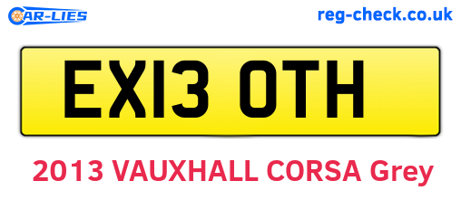 EX13OTH are the vehicle registration plates.