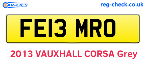 FE13MRO are the vehicle registration plates.
