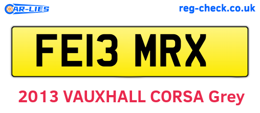 FE13MRX are the vehicle registration plates.