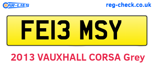 FE13MSY are the vehicle registration plates.