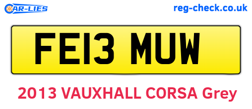 FE13MUW are the vehicle registration plates.