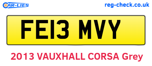 FE13MVY are the vehicle registration plates.