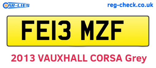 FE13MZF are the vehicle registration plates.