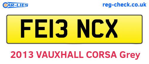 FE13NCX are the vehicle registration plates.