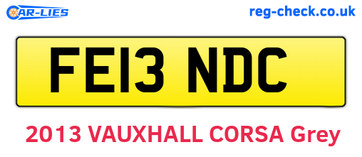 FE13NDC are the vehicle registration plates.