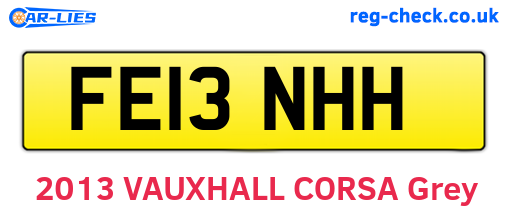 FE13NHH are the vehicle registration plates.