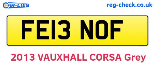 FE13NOF are the vehicle registration plates.