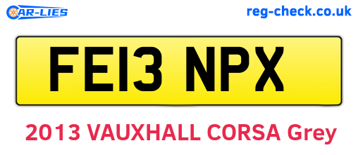 FE13NPX are the vehicle registration plates.