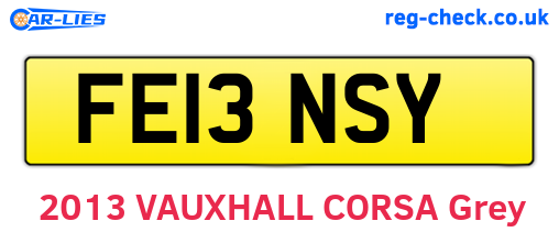 FE13NSY are the vehicle registration plates.