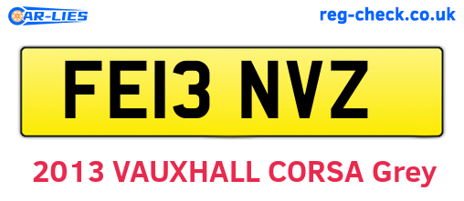 FE13NVZ are the vehicle registration plates.