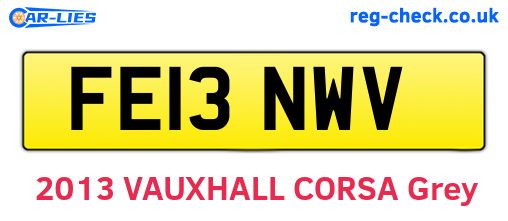 FE13NWV are the vehicle registration plates.