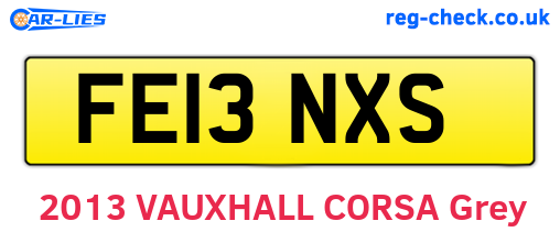FE13NXS are the vehicle registration plates.