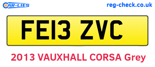FE13ZVC are the vehicle registration plates.