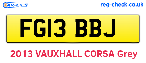 FG13BBJ are the vehicle registration plates.