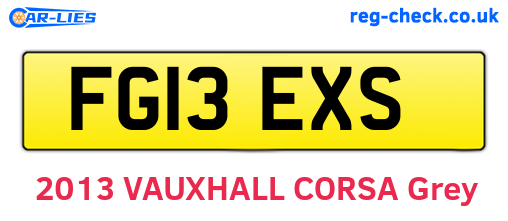 FG13EXS are the vehicle registration plates.