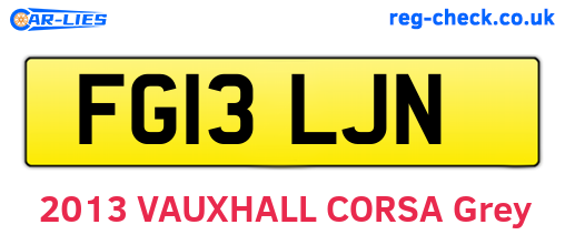 FG13LJN are the vehicle registration plates.