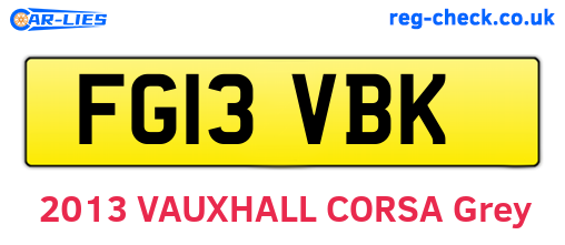 FG13VBK are the vehicle registration plates.