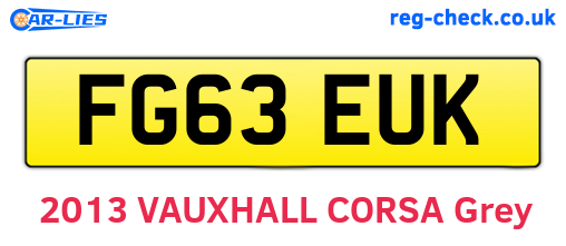 FG63EUK are the vehicle registration plates.